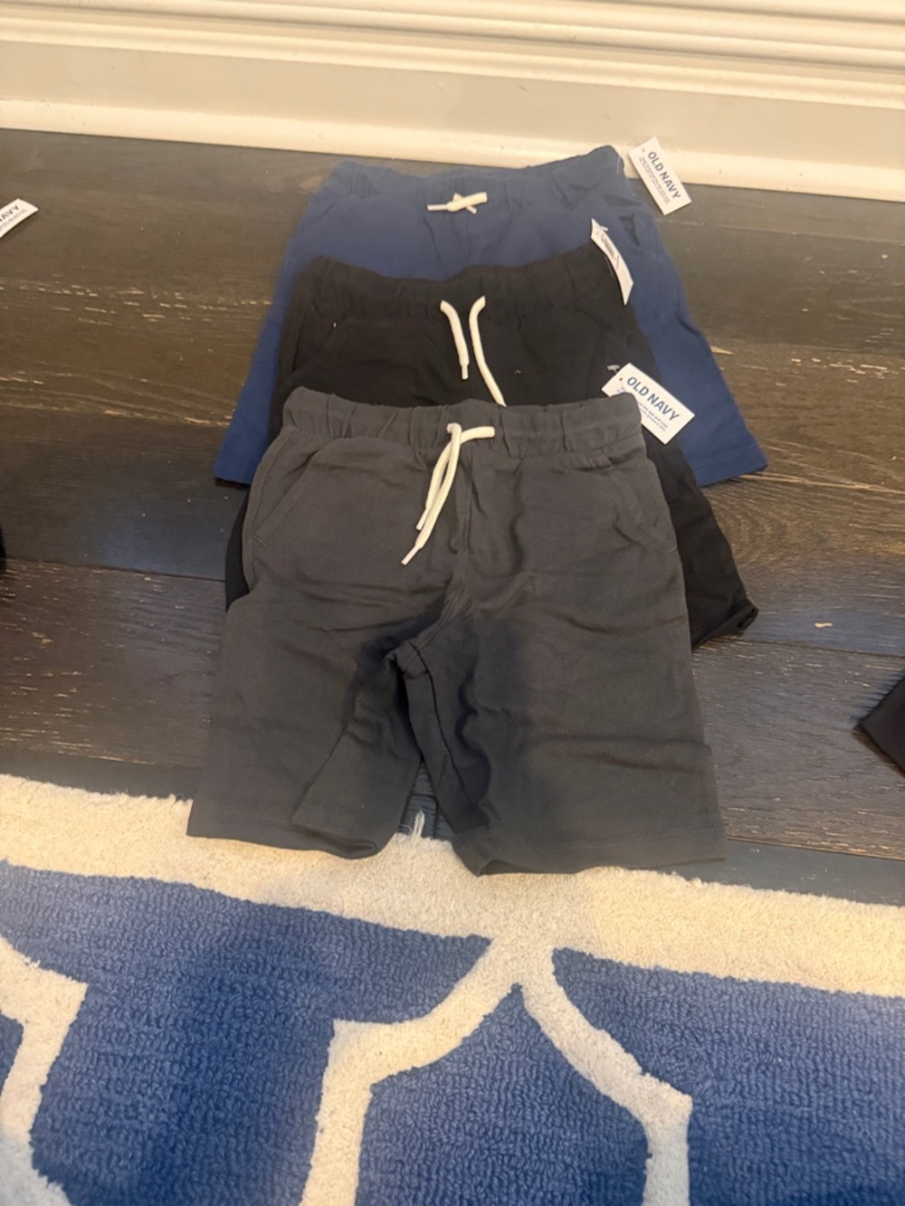 Old Navy Toddler Boys' 3-Pack Cotton Pull-On Shorts - Blue/Black/Gray 5t